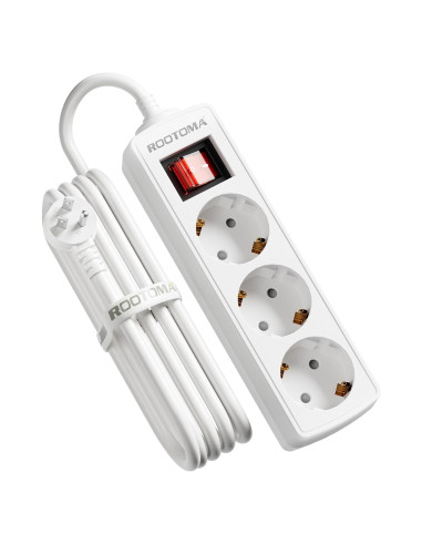 Adaptador de Enchufe UE a EE. UU. ROOTOMA 3 Salidas 1.52m
