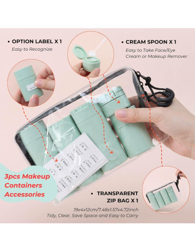 Juego de Botellas de Maquillaje de Viaje FOVIUPET 5 Piezas 50-100ml