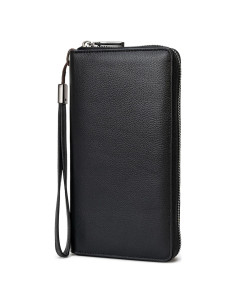 Cartera Bveyzi para Mujeres con Bloqueo RFID de Cuero Negro