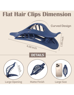 Paquete de 9 Clips de Pelo Planos Mandydov - Multicolor 2