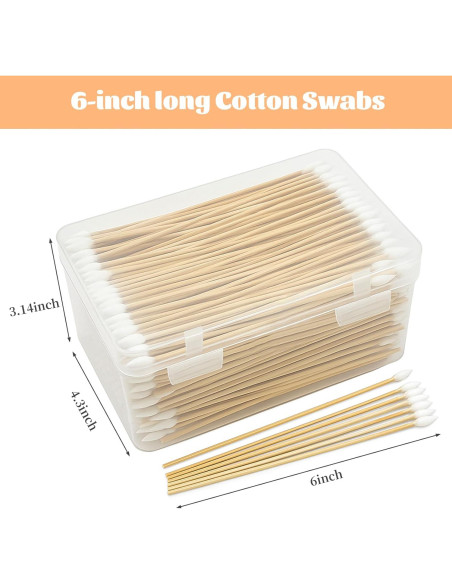 500 Hisopos de Algodón BODFPPC con Estuche de Almacenamiento