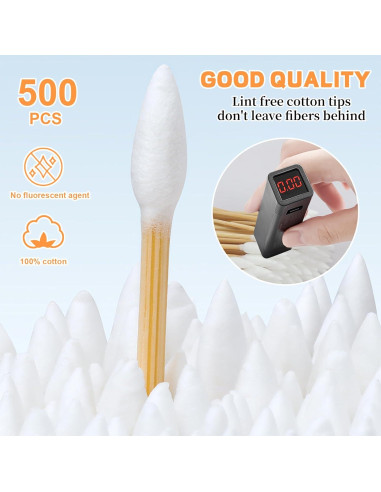 500 Hisopos de Algodón BODFPPC con Estuche de Almacenamiento