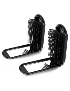 Paquete de 2 cepillos de cabello plegables FdcLixuvol con espejo