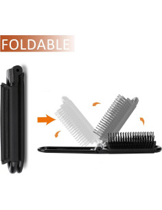 Paquete de 2 cepillos de cabello plegables FdcLixuvol con espejo 2