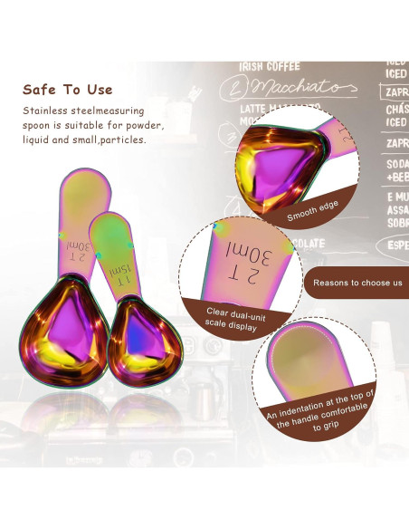 Juego de 2 cucharas medidoras Philbinden acero inoxidable 30ml