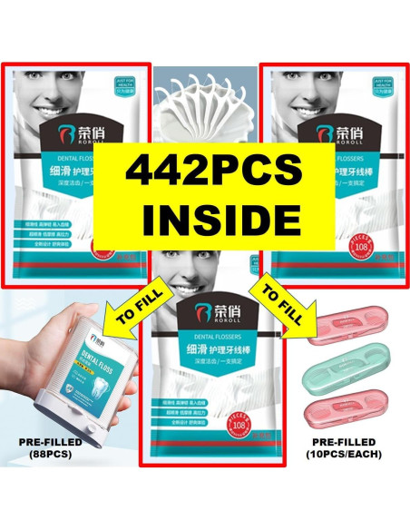 Palillos de Hilo Dental HZXG con Dispensador Automático 442pcs