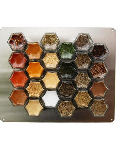Estante Magnético de Especias Gneiss Spice 24 Tarros Acero Inoxidable 2