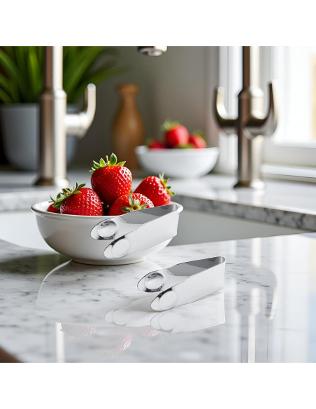 Removedor de Tallos de Fresa ZhangyiHot Acero Inoxidable 2 Pcs