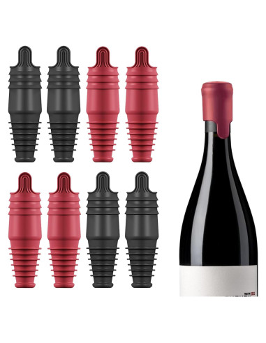 Tapones de Vino de Silicona Reutilizables SisBroo 8 Piezas