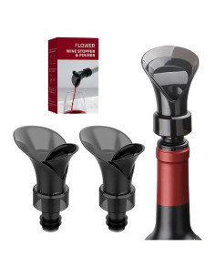 Juego de 2 Aeradores de Vino HuaHengHT Sin Goteo - Negro