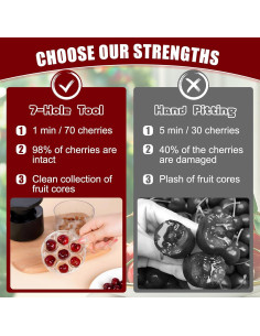 Deshuesador de Cereza CLORISLAND 2025 Negro 7 Agujeros 2