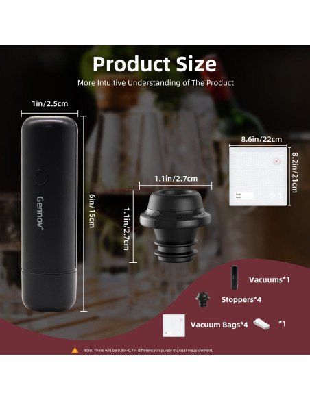 Conservador de Vino Eléctrico Gennov con Bomba y Tapones