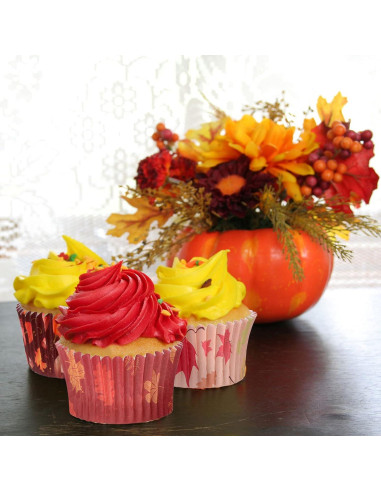 600 Forros de Cupcake Desechables CHENGU Otoño Calabaza