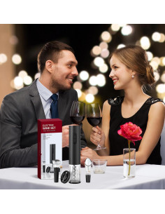 Juego de Abridor de Vino Eléctrico 4 en 1 Rikuy - Negro 2