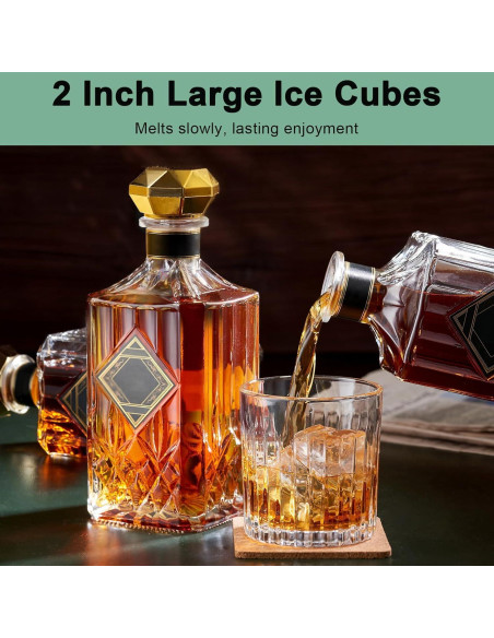 Bandeja de Hielo Grande Deeoutlife 2 Pack Silicona 6 Cubos