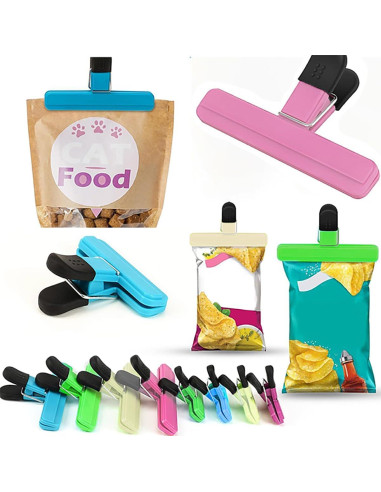 Pinzas para Alimentos XJYWSH - Set de 8, Sello Hermético