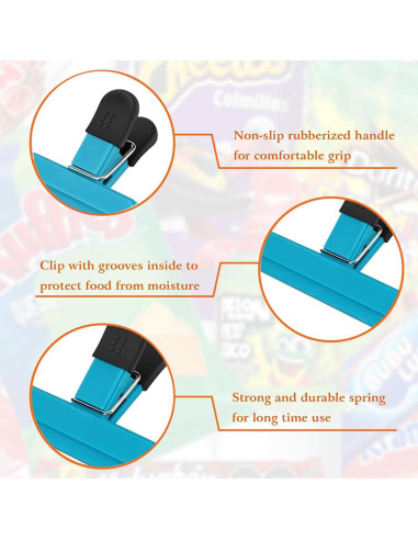Pinzas para Alimentos XJYWSH - Set de 8, Sello Hermético