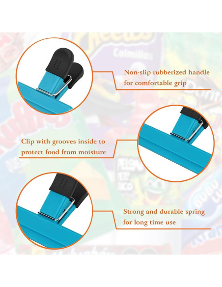 Pinzas para Alimentos XJYWSH - Set de 8, Sello Hermético