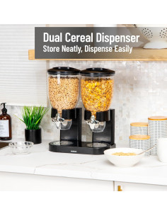 Dispensador de Cereal Doble Mind Reader 2x3.5L Hermético Negro 2