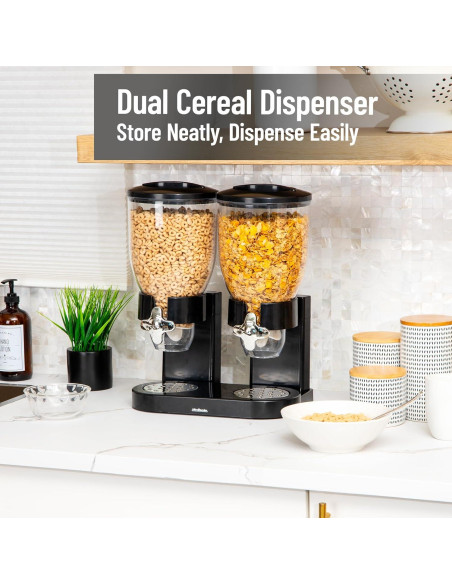 Dispensador de Cereal Doble Mind Reader 2x3.5L Hermético Negro