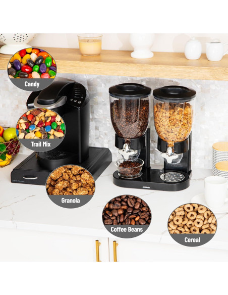 Dispensador de Cereal Doble Mind Reader 2x3.5L Hermético Negro