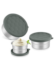 Contenedores de Acero Inoxidable Leonyo 3 Piezas 90ml 180ml 380ml