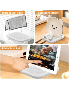 Soporte Plegable para Tapa de Olla HINMAYGO Blanco 19.5x15x16cm 2