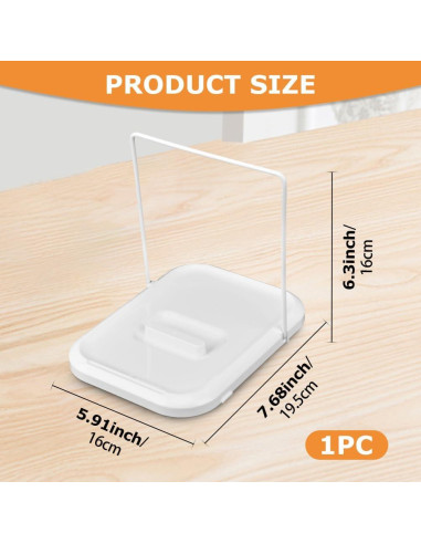 Soporte Plegable para Tapa de Olla HINMAYGO Blanco 19.5x15x16cm
