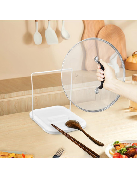 Soporte Plegable para Tapa de Olla HINMAYGO Blanco 19.5x15x16cm