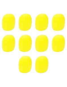 10 Fundas de Micrófono Amarillas de Espuma Dahszhi 73x60mm