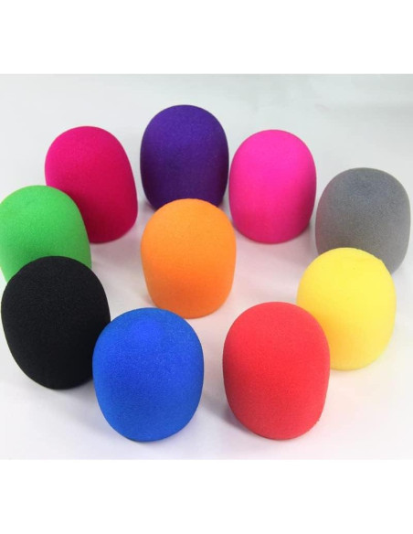 10 Fundas de Micrófono Amarillas de Espuma Dahszhi 73x60mm