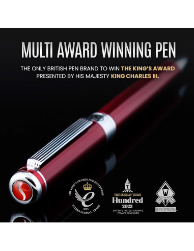 Bolígrafo de Lujo Scriveiner Rojo Carmesí con Cromo