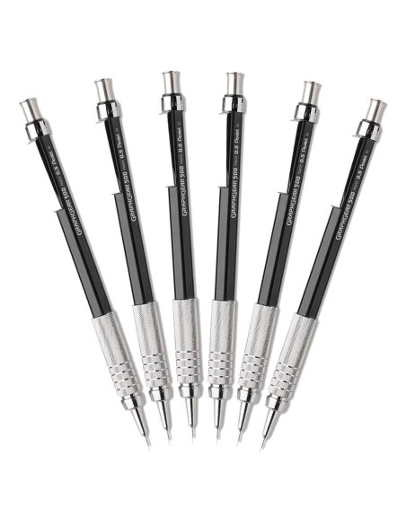 Lápiz Mecánico de Dibujo Pentel GraphGear 500, 0.5mm, Negro, 6 Unidades Lápiz Mecánico de Dibujo Pentel GraphGear 500, 0.5mm, Negro, 6 Unidades