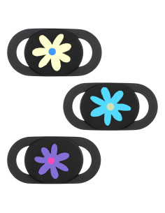 Paquete de 3 Cubiertas Deslizantes para Webcam Jxiwfvl Flores