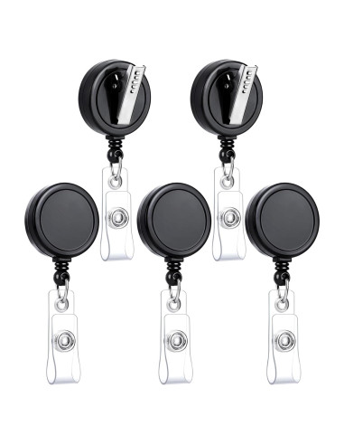 Clip de Insignia Retráctil Teskyer 5 Paquete Negro 60 cm