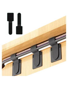 50 Ataduras de Cable Autoadhesivas Gancho y Bucle LiExopr