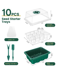 Bandeja de Inicio de Semillas EamPrsk 120 Celdas Ajustable 2