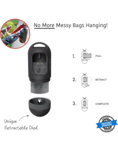 Dispensador de bolsas para excremento SVD.PET - Negro, 15 bolsas incluidas 2