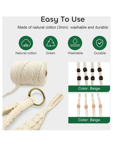 Soportes de Plantas de Macramé GROWNEER 5 Niveles Blanco