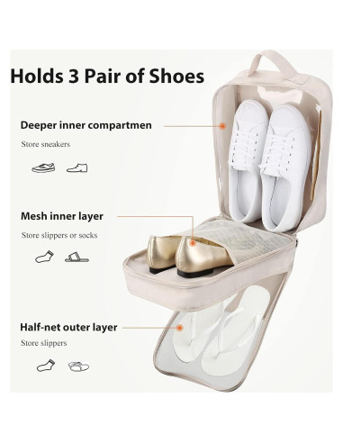 Bolsa de Zapatos de Viaje Hezelf para 3 Pares, Impermeable