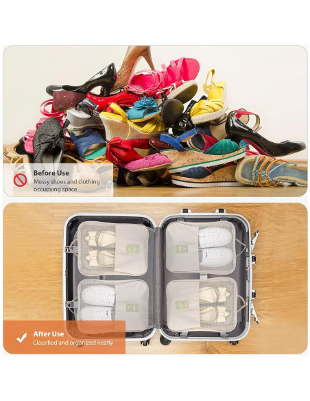 Bolsa de Zapatos de Viaje Hezelf para 3 Pares, Impermeable