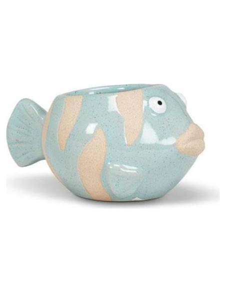 Maceta Cerámica Pez Abbott Collection Azul 5.08 cm H