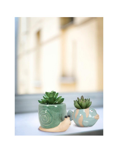 Maceta Cerámica Pez Abbott Collection Azul 5.08 cm H