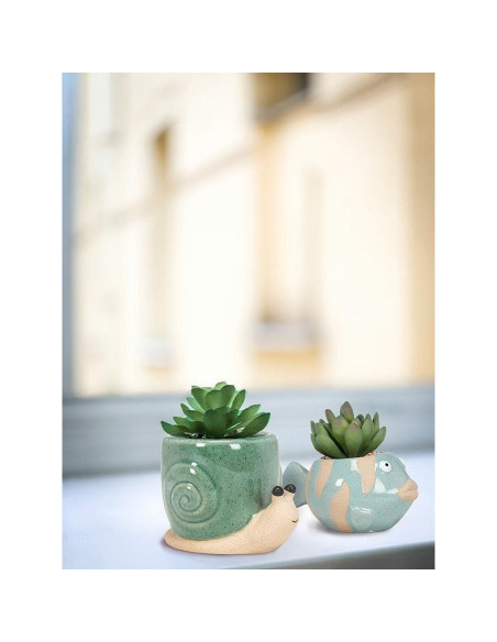 Maceta Cerámica Pez Abbott Collection Azul 5.08 cm H