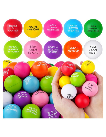 100 Pelotas Antiestrés Motivacionales SHQDD - Alivio Estrés 4 cm