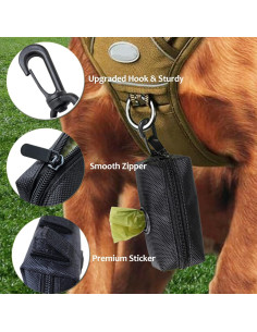 Soporte para bolsas de excremento de perro CAKOVANO + 80 bolsas 2