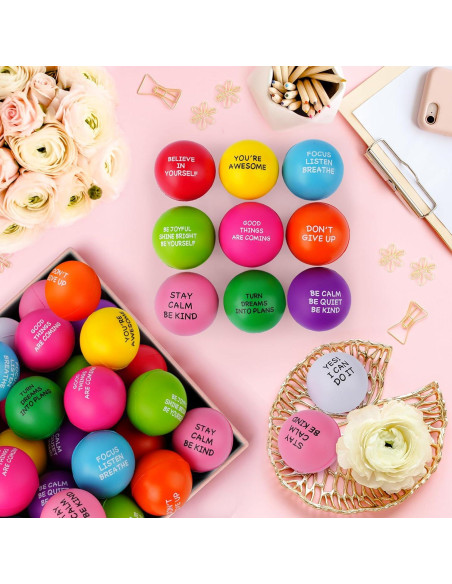 100 Pelotas Antiestrés Motivacionales SHQDD - Alivio Estrés 4 cm