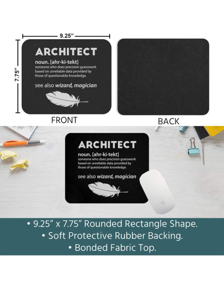 Alfombrilla de Ratón xPuffer Negra 23.5x19.7 cm Diseño Arquitecto