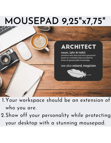 Alfombrilla de Ratón xPuffer Negra 23.5x19.7 cm Diseño Arquitecto