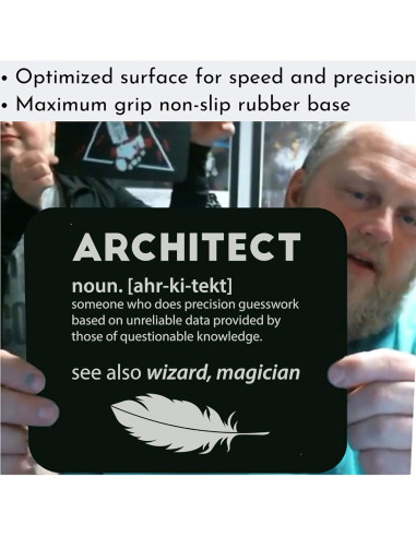 Alfombrilla de Ratón xPuffer Negra 23.5x19.7 cm Diseño Arquitecto